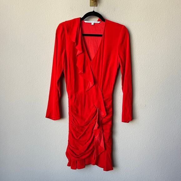 Veronica Beard Odessa Poppy Red Ruffle Mini Dress Size 4 - Picture 2 of 5